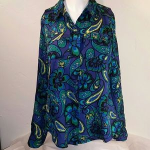 🟢 Ann Taylor  Blouse  Sz2  Long Sleeve